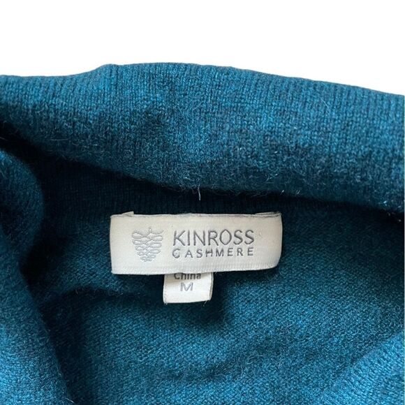 KINROSS CASHMERE Full Zip Sweater Dark Teal Size Medium - Picture 6 of 6